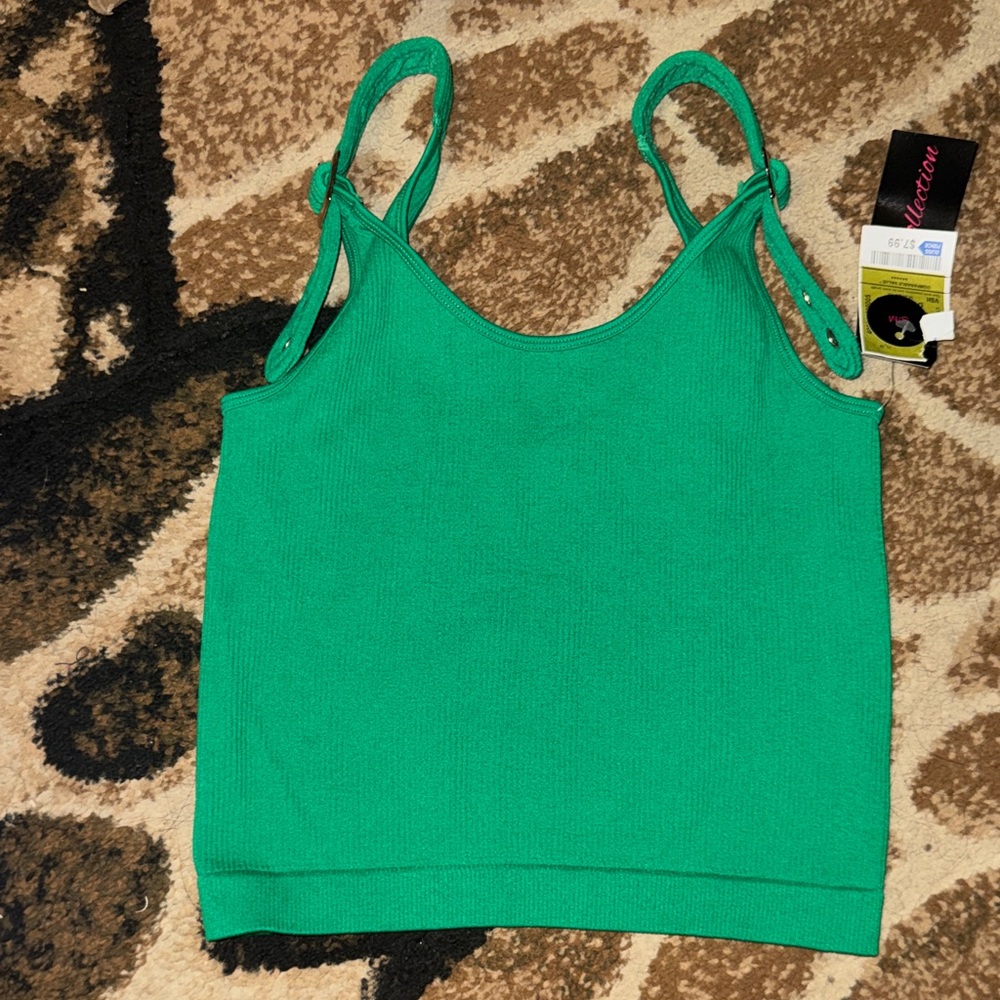 Green Sleeveless Knit Top